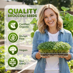 Nature Jim'S Sprout Organic Broccoli Seeds – Non-Gmo, Sprouting Seeds - 8Oz | Rich In Sulforaphane - Fast-Growing Microgreen Plants – Ideal Sprouting Seeds For Fresh & Nutritious Indoor/Outdoor Gardening
