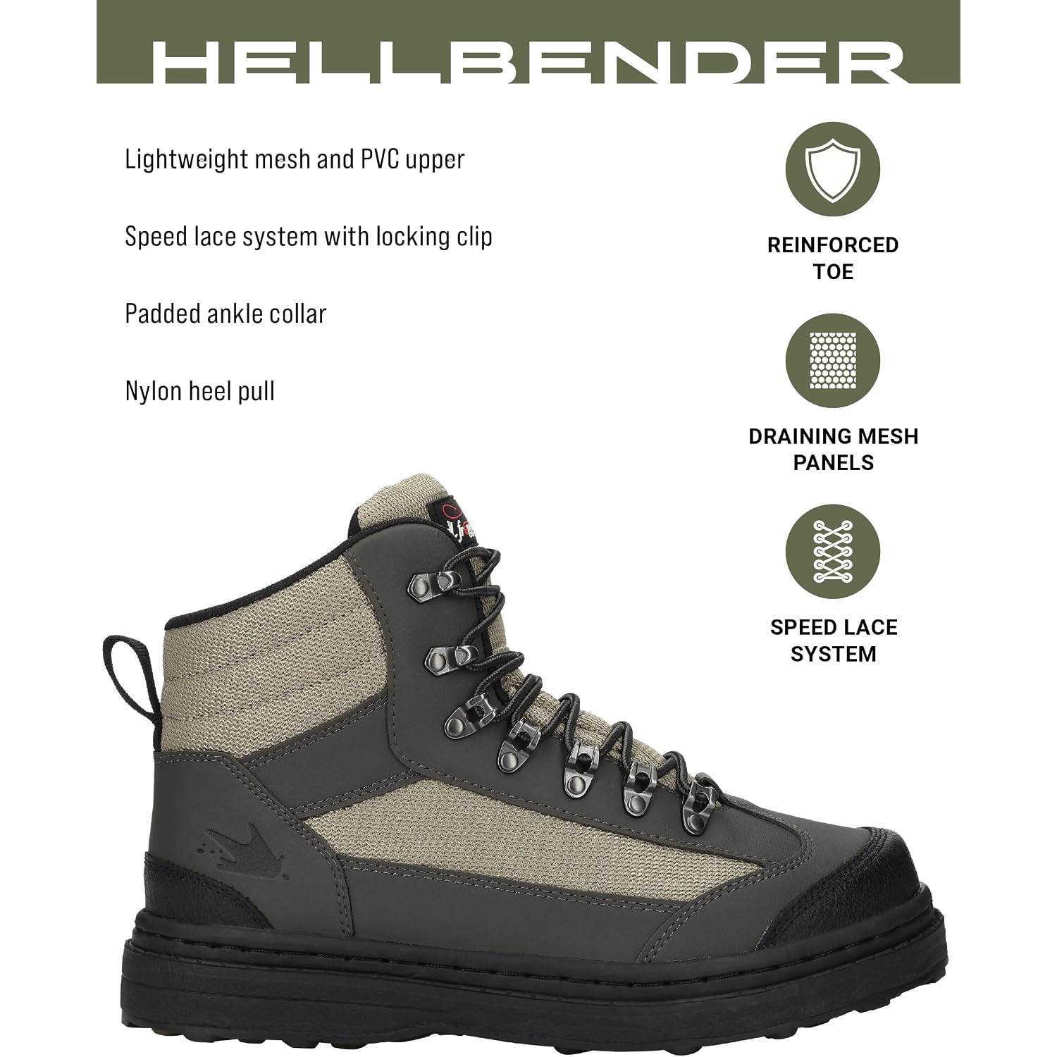 Frogg Toggs Men'S Hellbender Fishing Wading Boot In Felt Or Cleated
