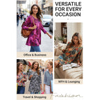 Enmain Womens Tops 3/4 Sleeve Tunic Tops Dressy Casual Plus Size Tunic To Wear With Leggings Swing Shirt Loose Fit Blouses
