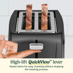 Cuisinart Core Collection 2-Slice Toaster | Extra-Long Slots For Artisan Bread, Bagel | High-Lift Quickview™ | Single Slice & Defrost Function | +30Sec Toast Boost | Removable Crumb Tray, Black