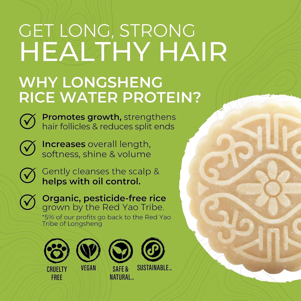 Viori Hidden Waterfall Shampoo Bar - Made With Rice Water For Hair Growth - Handcrafted Sulfate Free Shampoo