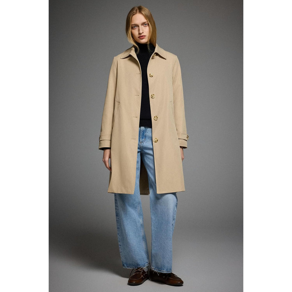 Orolay Women'S Single Breasted Trench Coat Mid Long Classic Lapel Windproof Slim Outerwear Coats