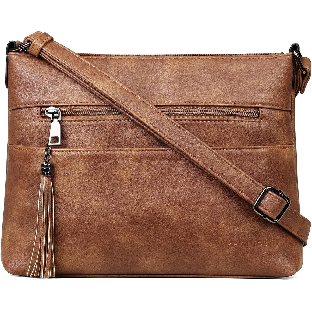 Masintor Crossbody Bags For Women, Lightweight Medium Crossbody Purse, Soft Leather Women'S Shoulder Handbags With Tassel | Lightweight