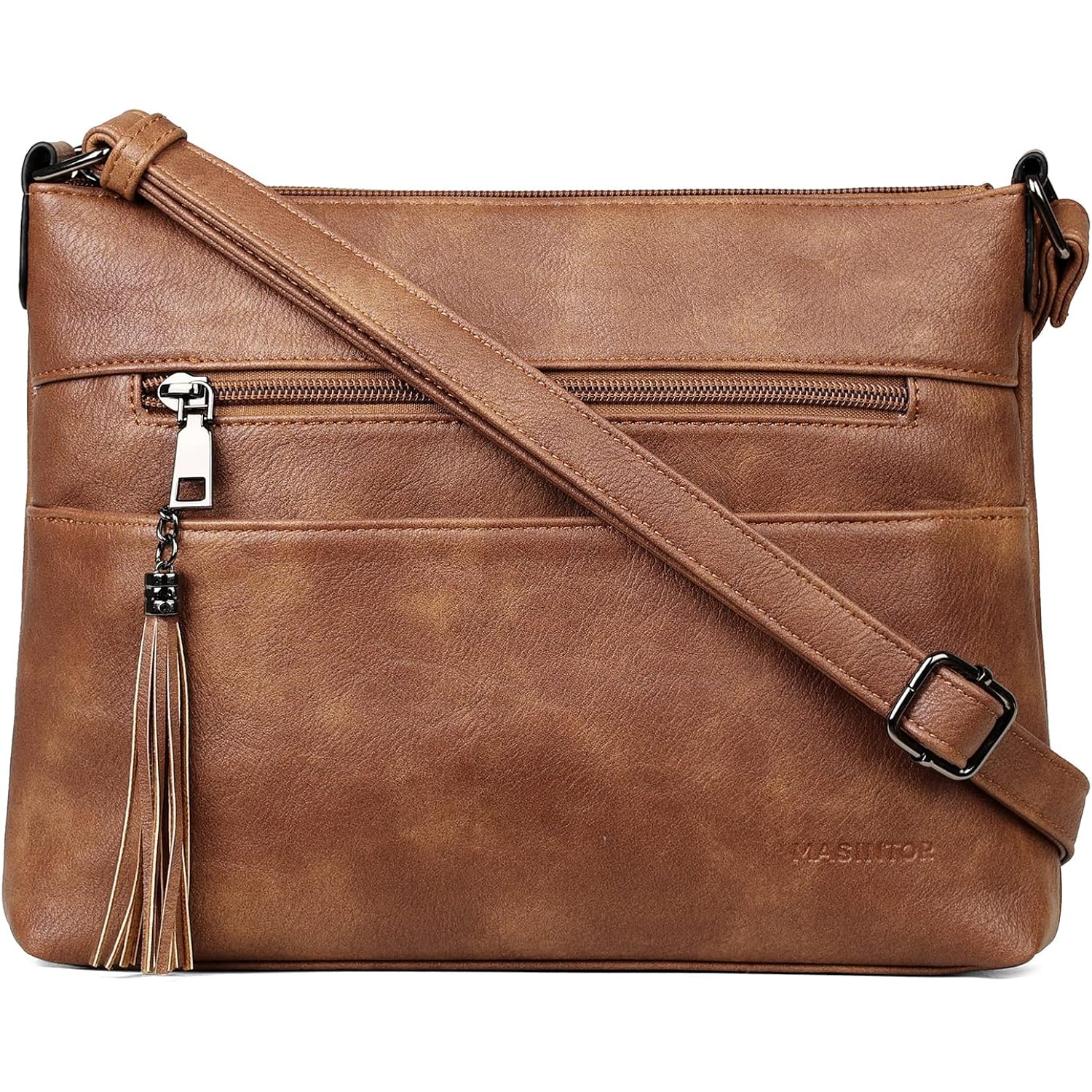 Masintor Crossbody Bags For Women, Lightweight Medium Crossbody Purse, Soft Leather Women'S Shoulder Handbags With Tassel | Lightweight