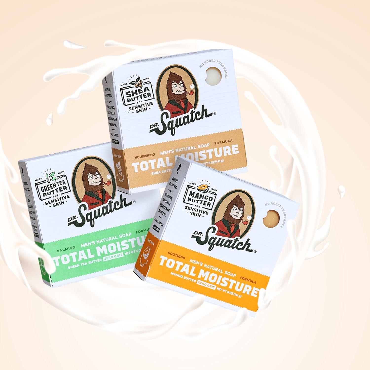 Dr. Squatch Total Moisture Natural Men’S Bar Soap – Non-Drying 2-In-1 Face + Body Soap Bar – Plant-Based Ingredients, Created For All Skin Types – Gifts For Men – 5Oz (3-Pack)