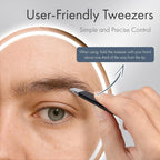 Tweezers for Women Facial Hair, Slant & Point Tip 2 Pack Eyebrow Tweezers for Men, Professional Tweezer Set Stainless Steel Precision Tweezers for Eyebrows, Splinter, Ingrown Hair Removal