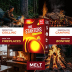 Fire Starter Squares, 160 Count, Campfire, Charcoal Grill & Wood Stove