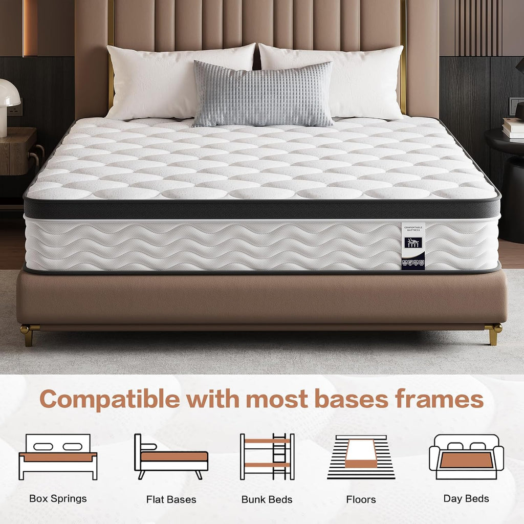 12 Inch Full Size Mattress, Hybrid Bed Mattress In A Box, 75" X 54"