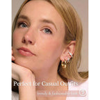 8 Pairs Gold Huggie Hoop Earrings Set for Women, 14K Gold Plated CZ Cartilage Earring for Multiple Piercing, Lightweight Hypoallergenic Small Hoop Stackable Jewelry Gift