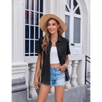Zeagoo Womens Button Down Shirt Bust Pocket Short Sleeve Blouses Business Casual Work Tops Summer Outfits