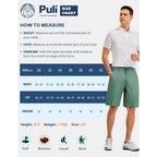 Puli Men'S Golf Hybrid Dress Shorts Stretch Flat Front Quick Dry 10” Inseam | Lightweight Performance Regular Fit Multiple Pockets Machine Washable For Effortless Care
