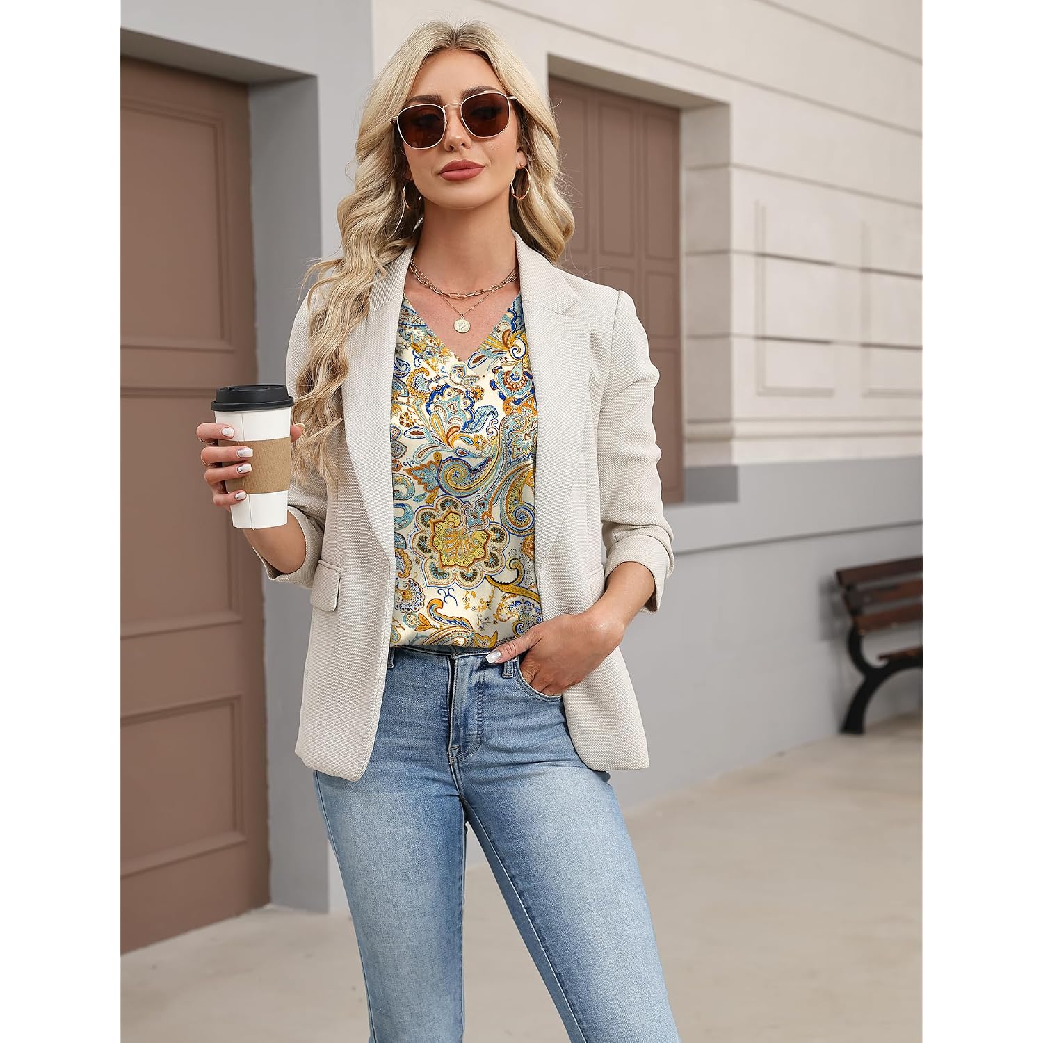 Lomon Women Silk Satin Tops Cap Short Sleeve Blouse V Neck Shirts Business Casual Outfits