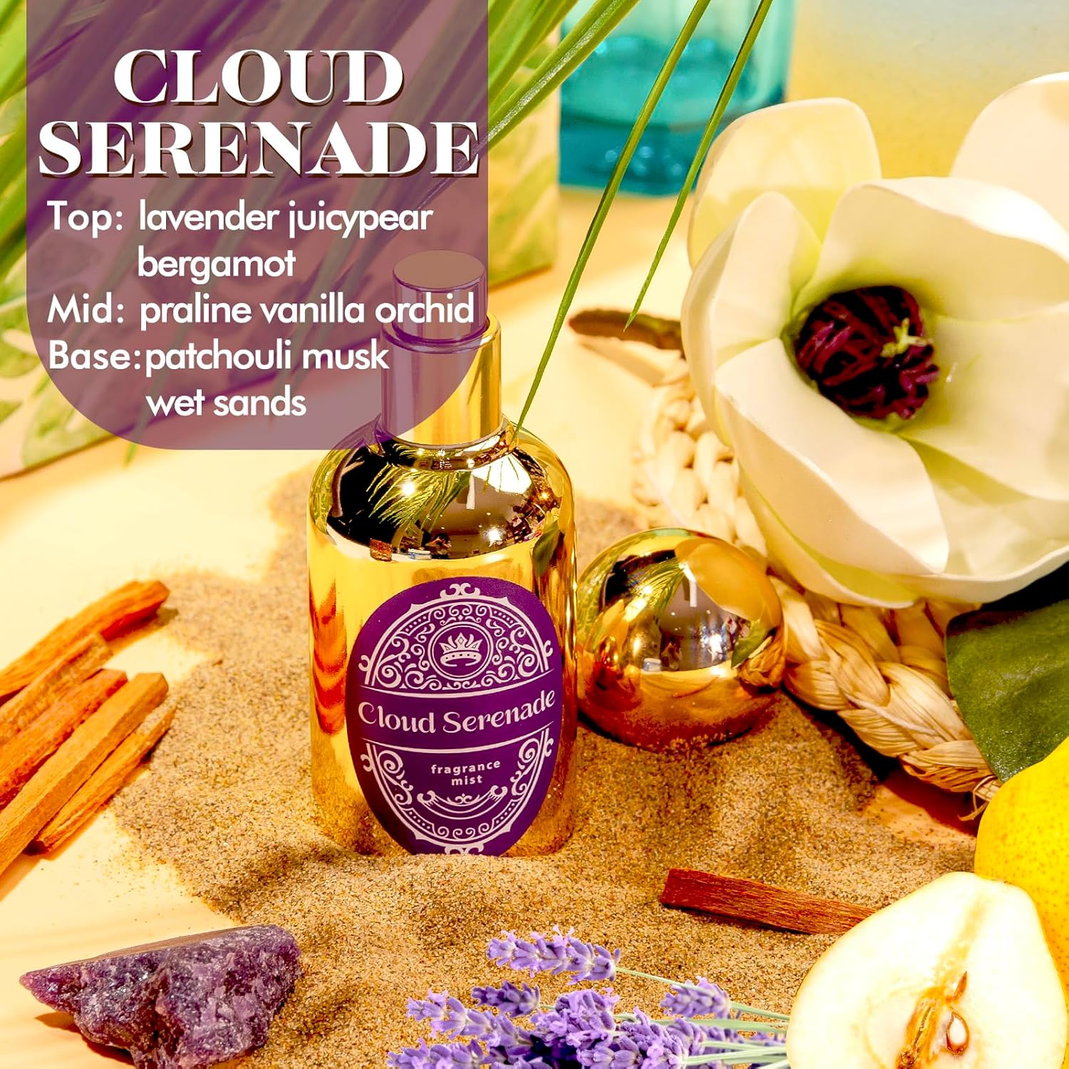 Body Spray for Women, Fragrance Mist, 3 Pack Travel Size Set, 60ml/2.1 fl oz, Vanilla Woods, Cloud Serenade, Jasmine Breeze