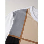 Soly Hux Men'S Casual T Shirts Short Sleeve Crew Neck Color Block Graphic Tees Shirt Summer Tops