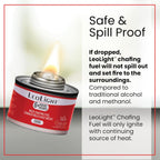 12 Pack Chafing Fuel 6 Hour Burn – Odorless, Smokeless & Spill-Proof Wick, 7.8oz Food Warmer Fuel for Chafing Dish Sets, Catering Events, Buffets, Parties & Weddings, LeoLight Cans