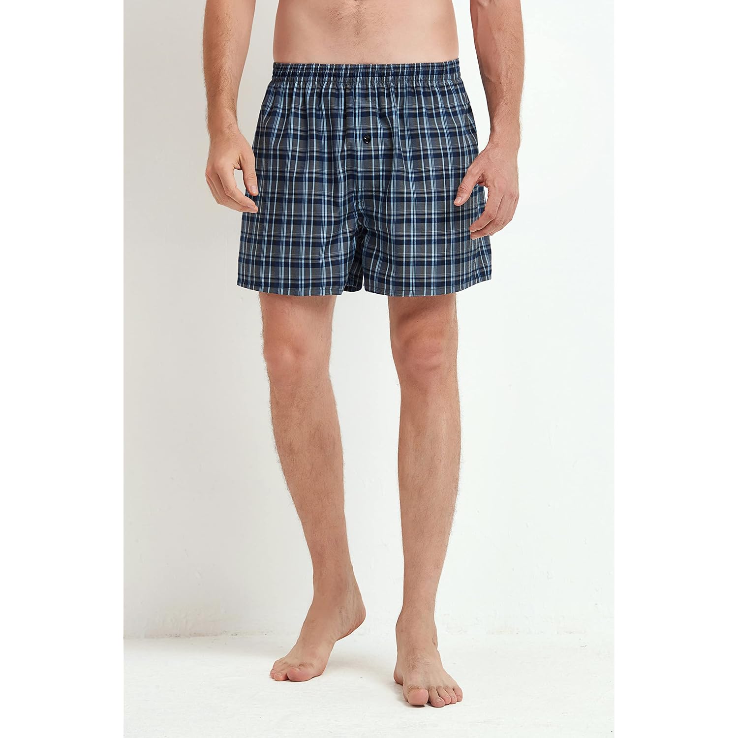Men'S Underwear Woven Boxers For Men Pack Cotton Boxer Shorts Elastic Waistband