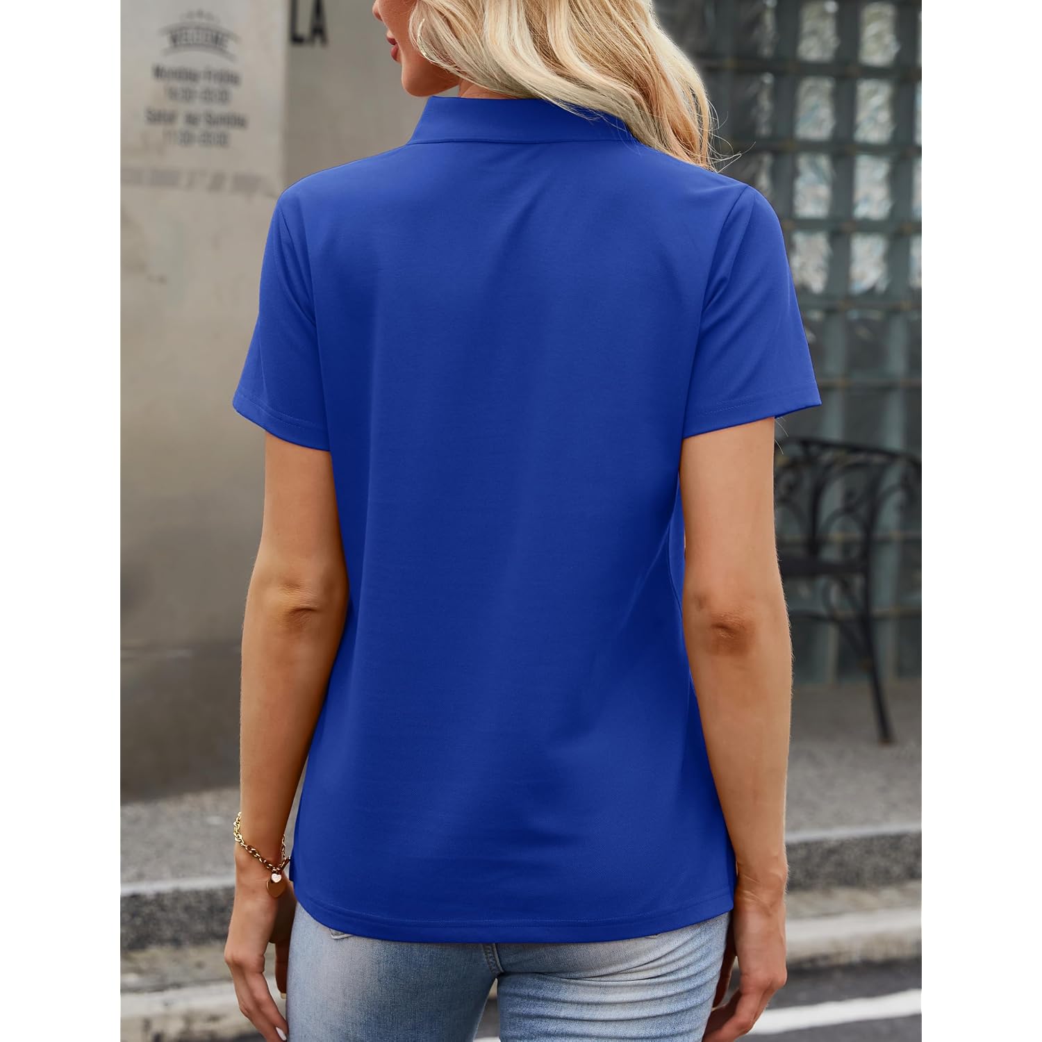 Magcomsen Women'S Polo Shirts Cotton 3-Button Short Sleeve Collared Tops Summer Cool Shirt Uniform Casual Shirts