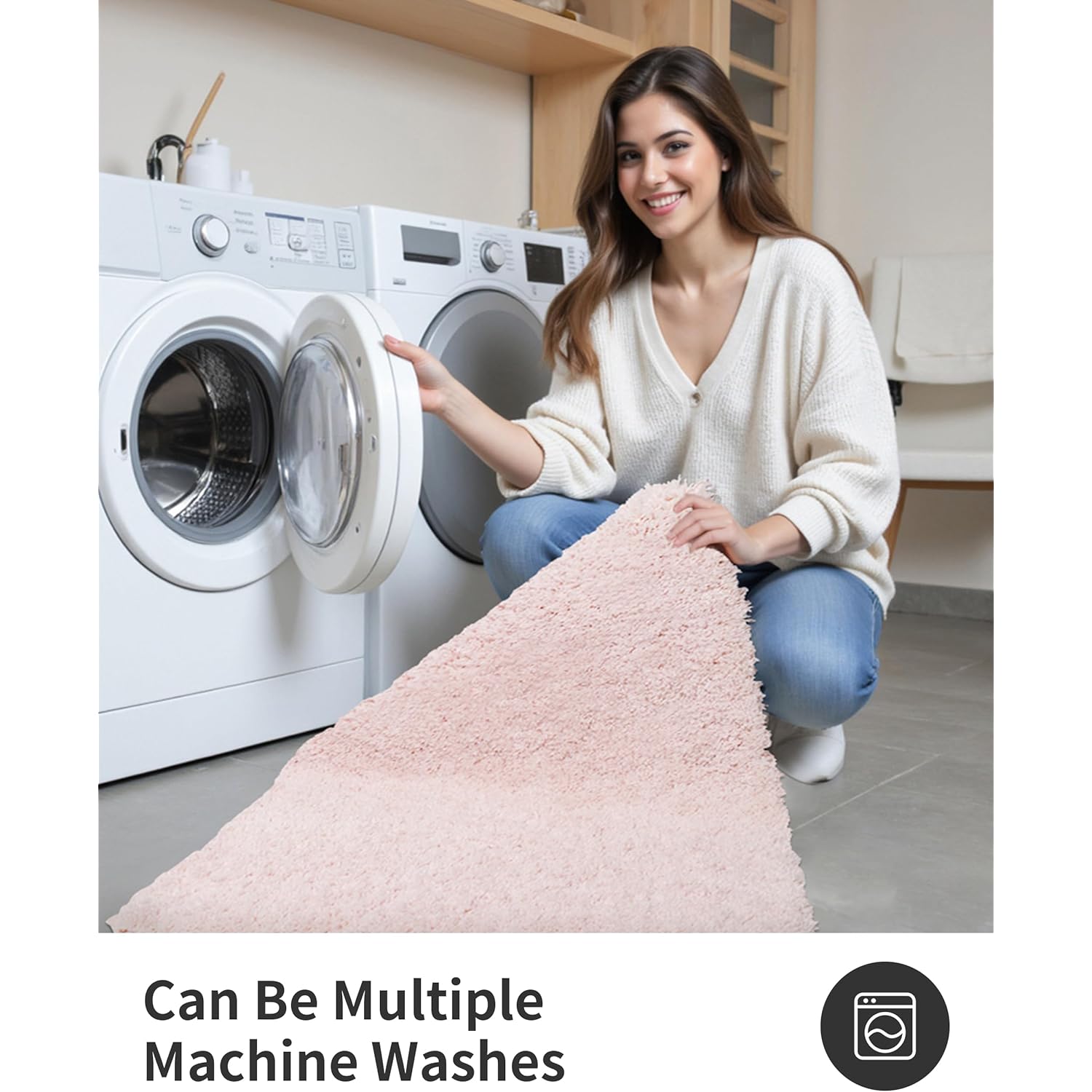 ILANGO Pink Bathroom Rugs 24" × 17" Non Slip & Super Absorbent Extra Thick Soft, Washable Bath Mat for Floor, Non Shedding Microfiber Plush Holiday Bath Rug with Rubber for Shower Sink
