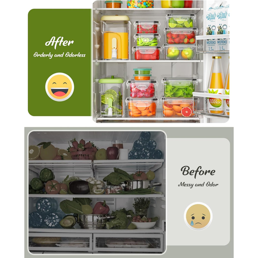 40 Piece Food Storage Containers with Lids(20 Containers & 20 Lids), BPA-Free Plastic Food Containers for Kitchen Storage and Organization, Leak Proof Meal Prep Container, Includes Labels & Pen