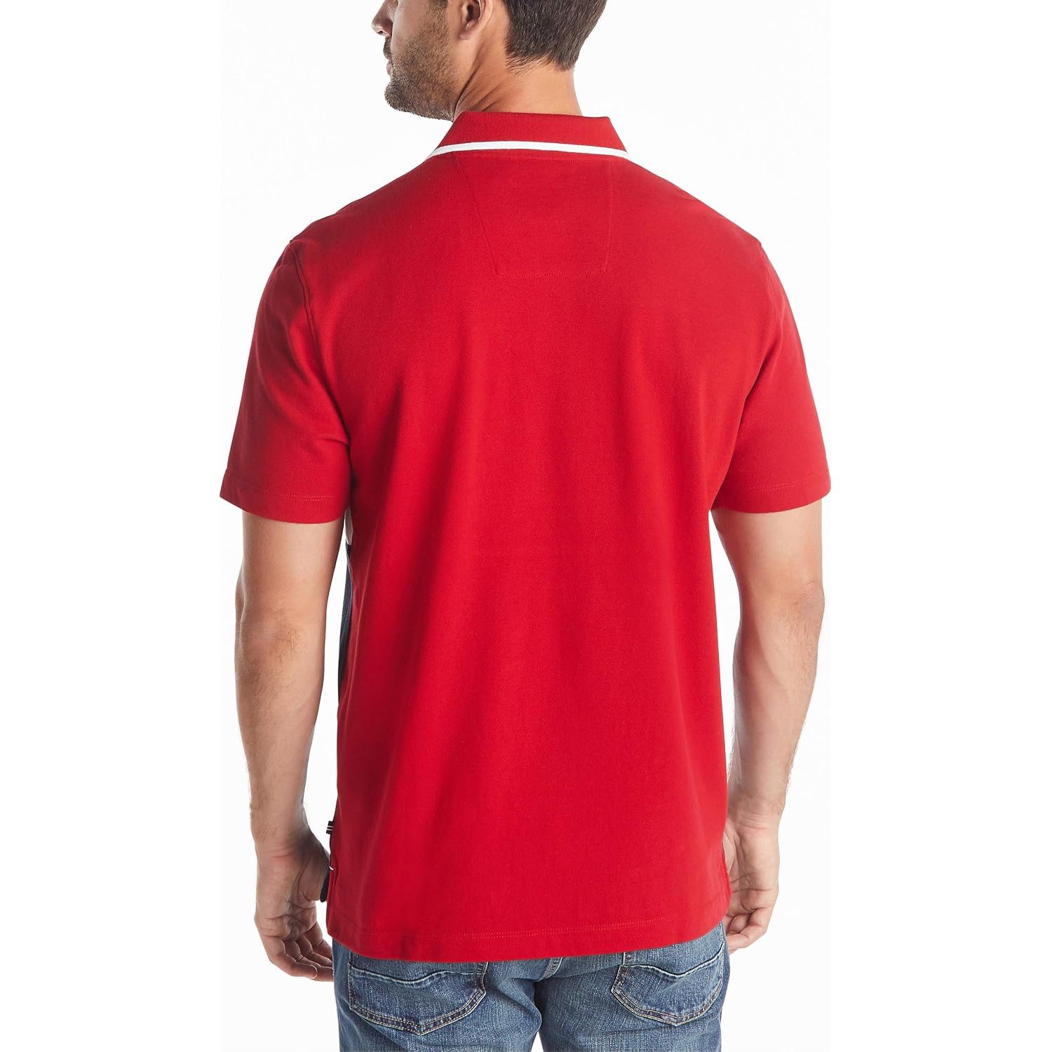 Nautica Men'S Short Sleeve 100% Cotton Pique Color Block Polo Shirt