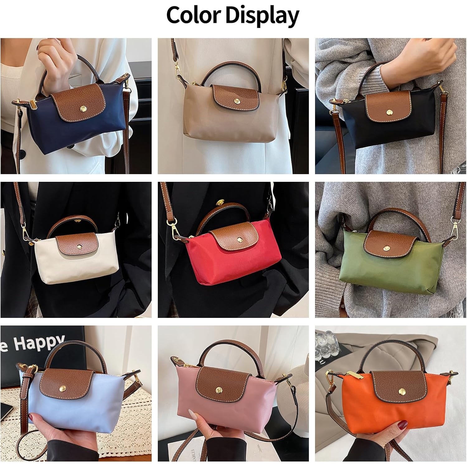 Mini Crossbody Bag for Women - Adjustable Strap Shoulder Purse, Small Spacious Tote with Zipper Pockets for Phone Wallet Keys