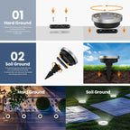 Solpex 10 Pack Solar Ground Lights Outdoor Waterproof, Solar Powered Pathway Lights, Landscape Lighting For Garden Walkway Driveway Backyard Decor (Cool White)