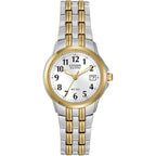 Citizen Women'S Eco-Drive Dress Classic Two Tone Gold Stainless Steel Watch, Easy To Read, White Dial, 26Mm (Model: Ew1544-53A)