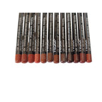 12-Piece Brown Tone Lip Liner Pencil Set, Assorted Colors