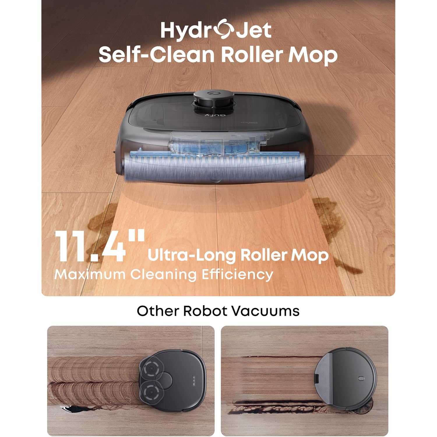 Eufy E25 Robot Vacuum And Mop Combo, 20,000 Pa, Hydrojet Roller Mop | Extendable Side Brush, Zero-Tangle Design, All-In-One Station, Ai Obstacle Avoidance, Edge-To-Corner Cleaning