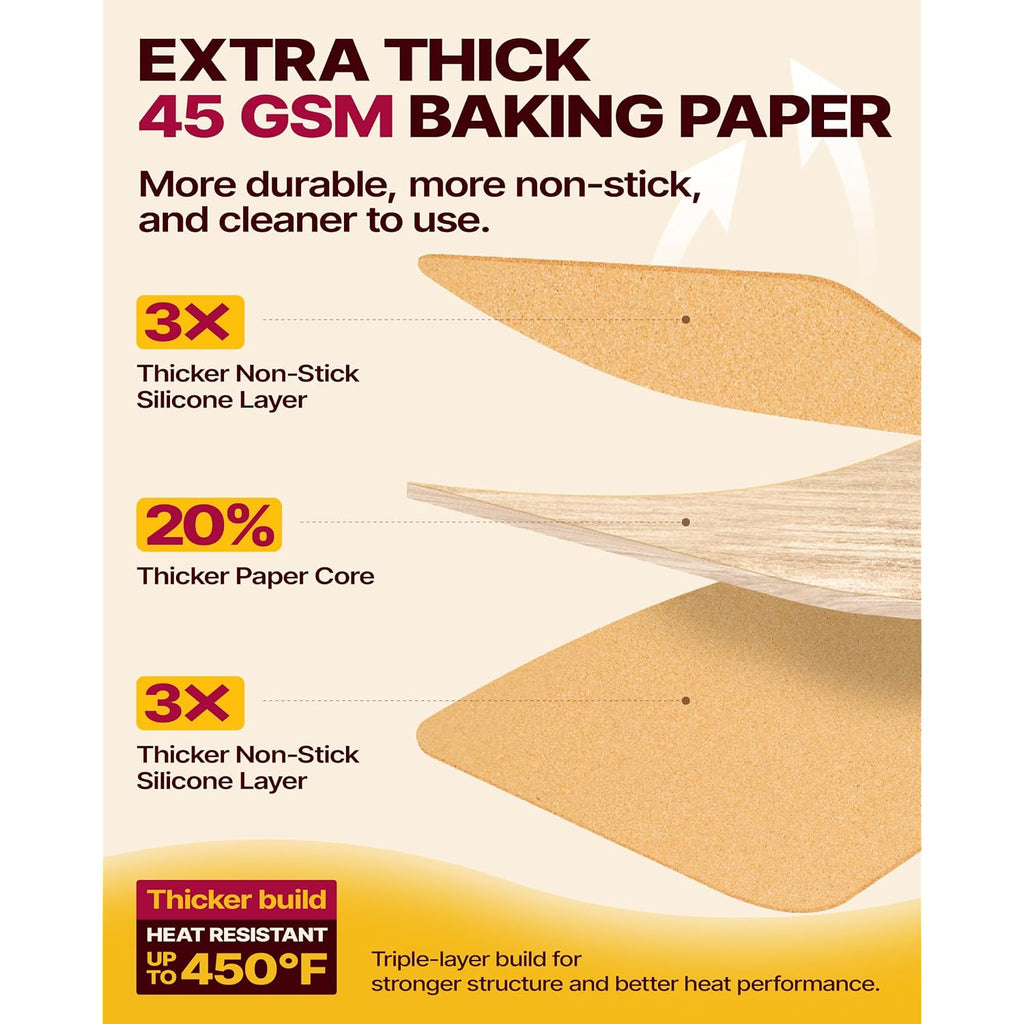 Katbite Unbleached Parchment Paper Roll, 15In X 242Ft, 300 Sq.Ft, Non-Stick With Serrated Cutter For Baking, Cooking, Air Fryer