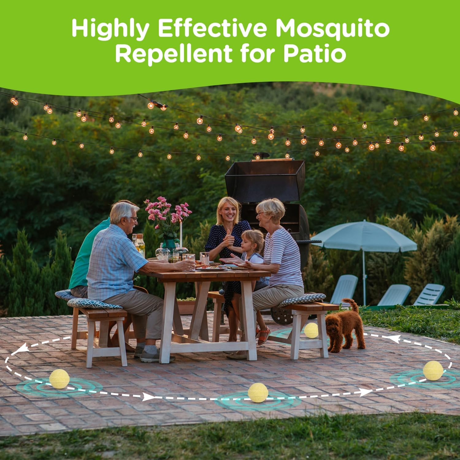 Mosquito Repellent, Mosquito Repellent Outdoor Patio Powerful, Mosquites Deterrent For Yard, Camping,Hiking, Picnicking Child&Pets Friendly