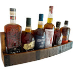 Liquor Bottle Display Shelf – Wall Bar Shelf For Whiskey, Wine & Bourbon | Rustic Wall-Mounted Wooden Whiskey Barrel Shelves, Countertop Rack, Stylish Space-Saving Small Liquor Cabinet For Enthusiasts