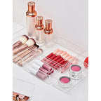 Smartake 13-Piece Drawer Organizer With Non-Slip Silicone Pads, 5-Size Desk Drawer Organizer Trays Storage Tray For Makeup, Jewelries, Utensils In Bedroom Dresser, Office And Kitchen (Clear)