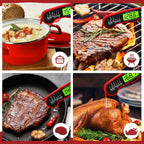 Meat Thermometer Digital, Instant Read Food Thermometer, Red | Waterproof Cooking Thermometer With Doneness Chart, Backlight, F/C Switch For Bbq, Candy, Oil