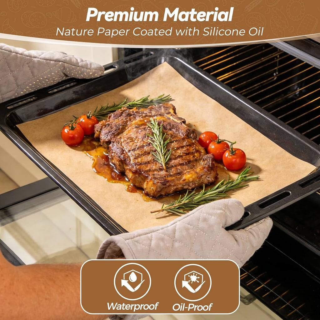 360 Count 12"X 16" Heavy Duty Parchment Paper Sheets For Baking, No-Stick & No-Leak Unbleached Baking Paper, Pre-Cut Half Parchment Paper Sheets For Oven, Air Fryer, Microwave