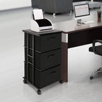 Dresser Storage With 3 Drawers, Fabric Dresser Tower, Vertical Storage Unit For Bedroom, Closet, Office, Black