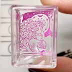 Maniology Ice Cube Clear Rectangular Stamper with Scraper Card | Essential Transparent Nail Stamping Tool for Precise Nail Art Stamp Design Transfer & Placement