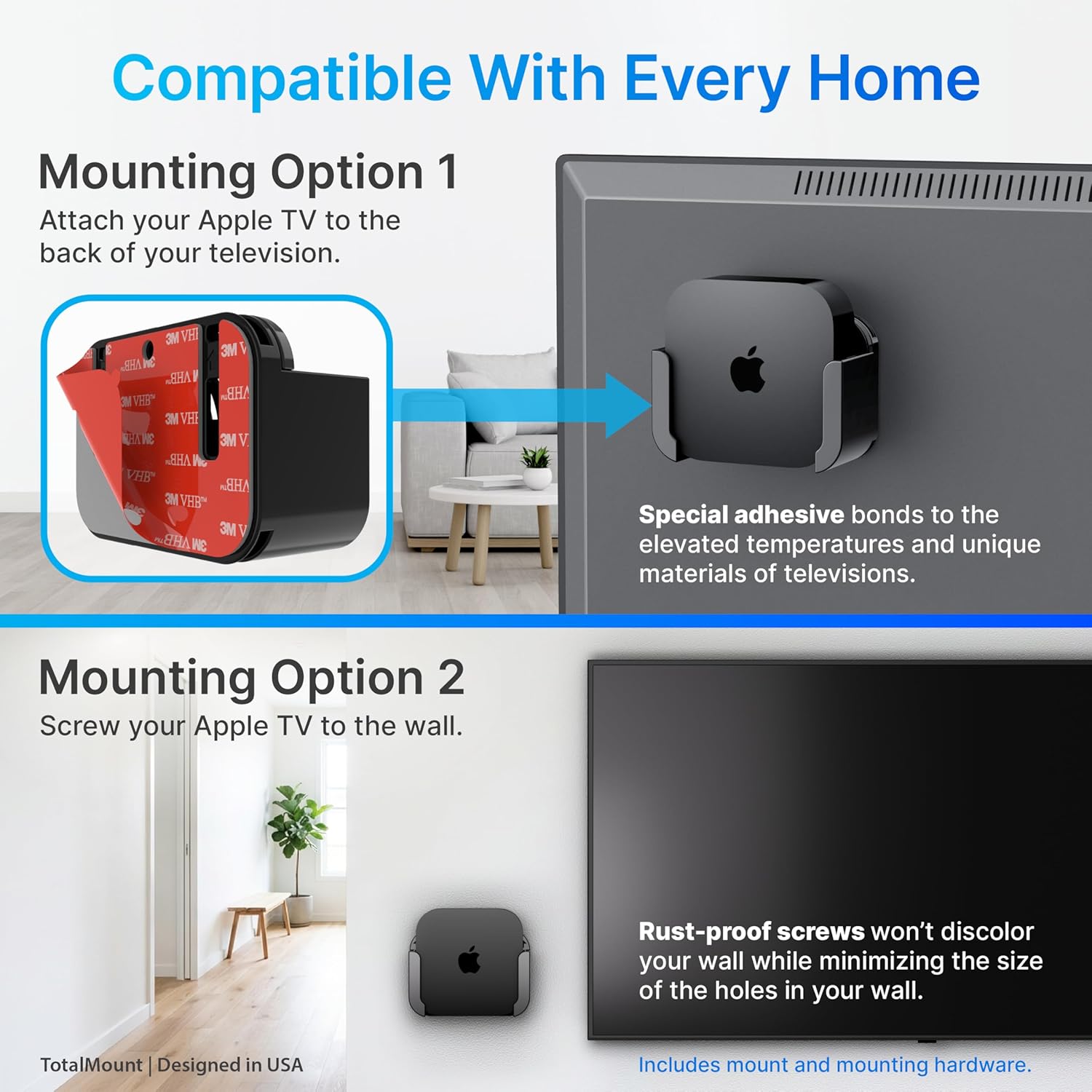 TotalMount for Apple TV – Mount Compatible with All Apple TVs