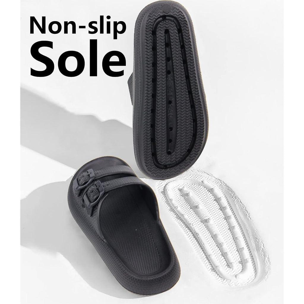 Weweya Sandals For Women And Men - Pillow Slippers - Double Buckle Adjustable Slides - Eva Flat Sandals
