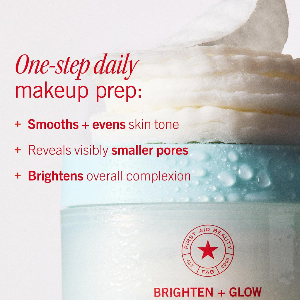 First Aid Beauty Daily Facial Treatment Pads, Aha Exfoliating, Hydrating Barrier Support & Salicylic Acid Acne Pads, Sensitive Skin Safe