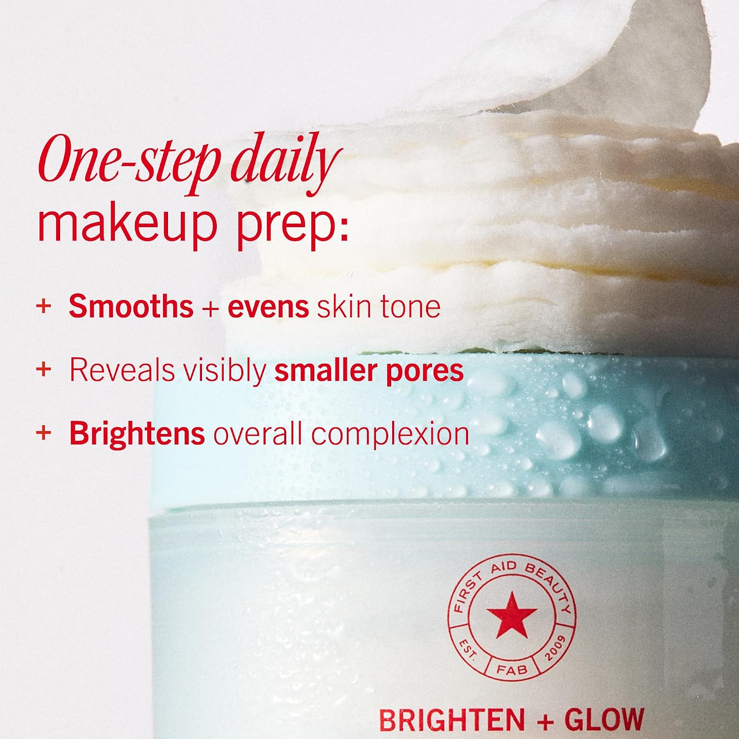 First Aid Beauty Daily Facial Treatment Pads, Aha Exfoliating, Hydrating Barrier Support & Salicylic Acid Acne Pads, Sensitive Skin Safe