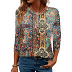 LOMON 3/4 Length Sleeve Womens Tops Casual Crewneck Pullover Tunics Summer Cute Blouses Fashion 2026