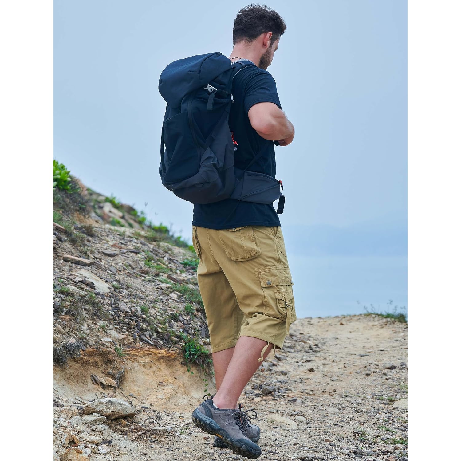 Cargo Shorts For Men Multi Pockets Mens Shorts Twill Below Knee 13 Inches Cotton Relaxed Fit Hiking Outdoor Work
