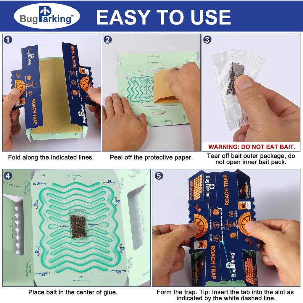 Roach Traps Indoor Sticky Glue Traps For Roaches Cockroach Trap Indoor Home Roach Motels Trap (10 Traps)