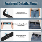 WERFORU 3 Pack 4 Pack No Buckle Invisible Stretch Belt Buckle-Free Elastic Belt for Women and Men