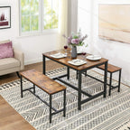 Vasagle Dining Bench, Pair Of 2, Industrial Style, Steel Frame, For Kitchen, Living Room, 12.8 X 42.5 X 19.7 Inches, Rustic Brown + Black，Uktb33X