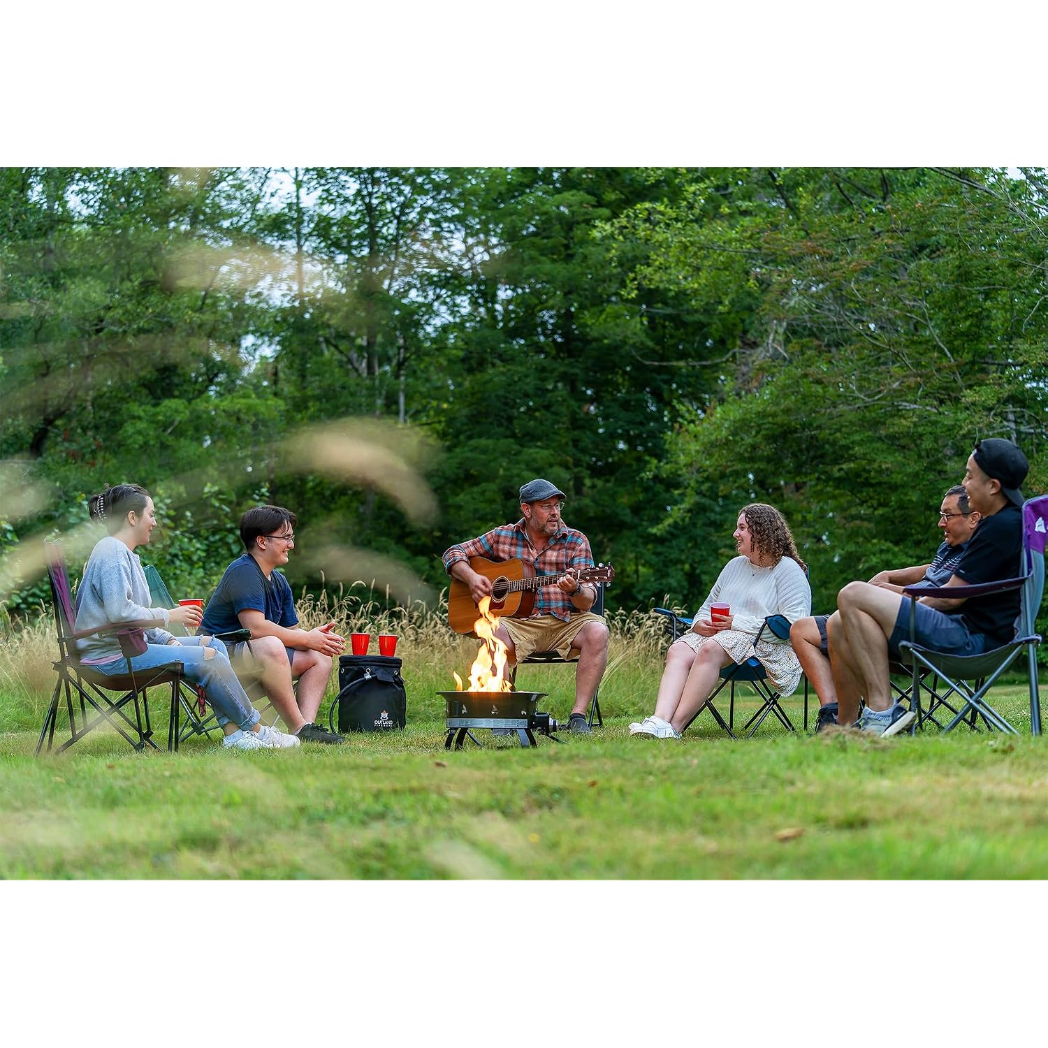 Outland Living Portable Propane Fire Pit, 19-Inch, 58,000 Btu Smokeless Gas Firebowl | Perfect For Camping, Patio, Backyard, Tailgating, Deck, Rv| Black 823 Standard