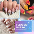 All-in-One Solid Builder Nail Gel Kit: 60g Hard Gel with 3D Mold, 6-Color Powders & Nail Art Tools (Nail File, Cuticle Pusher, Pen), Non-Sticky for Nail Extension, DIY Salon, UV/LED Cured