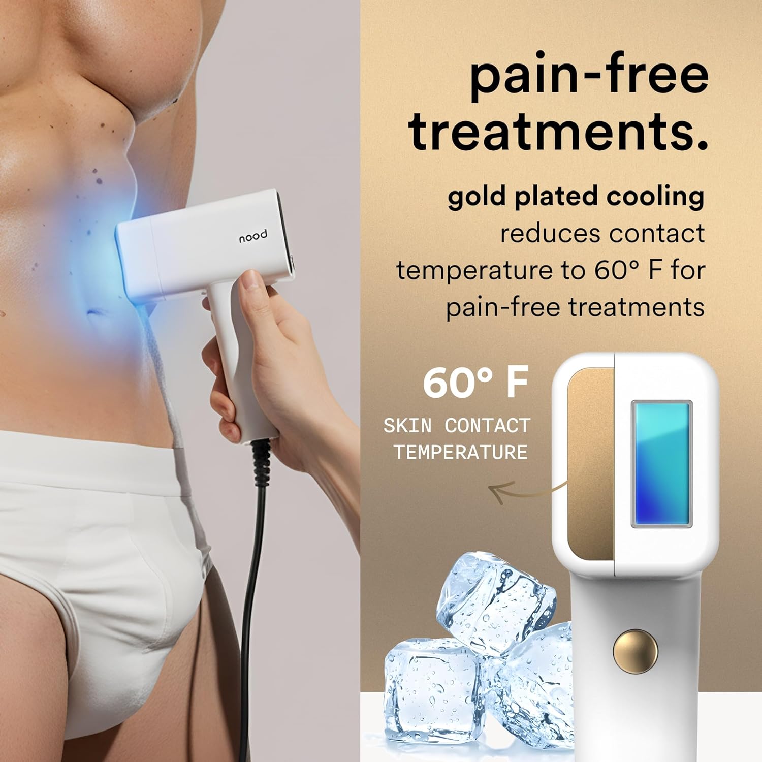 Nood™ Flasher Pro — Forbes Best Product 2026 — IPL Laser Hair Removal Device For At Home Use — Pain-Free, Permanent, Visible Results After First Use & Works Everywhere Hair Grows — Gloss White