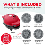Disney | Dash Multimaker® Mini Maker System - Electric Waffle Maker & Swappable Plates - 1 Multimaker®, 4 Plates, Mickey Mouse & Friends Design, Aluminum